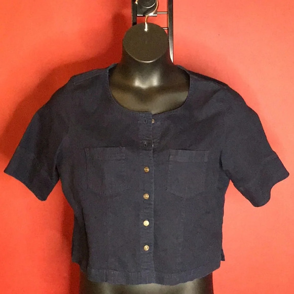 LIZ CLAIBORNE LIZ WEAR PETITE JEAN JACKET SIZE L - Picture 1 of 4
